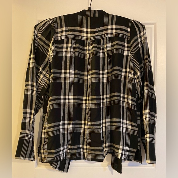 Loft small Plaid Puff Shoulder Blouse - Picture 3 of 7